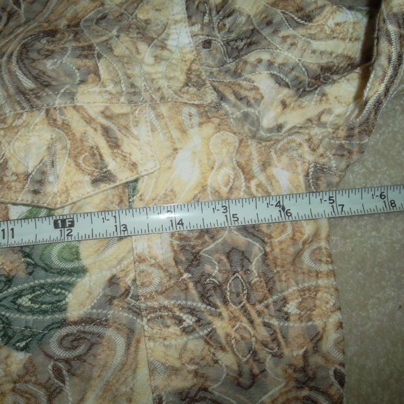 Analogy Floral Stretch Denim Paisley Textured  Jean Jacket - Picture 6 of 9